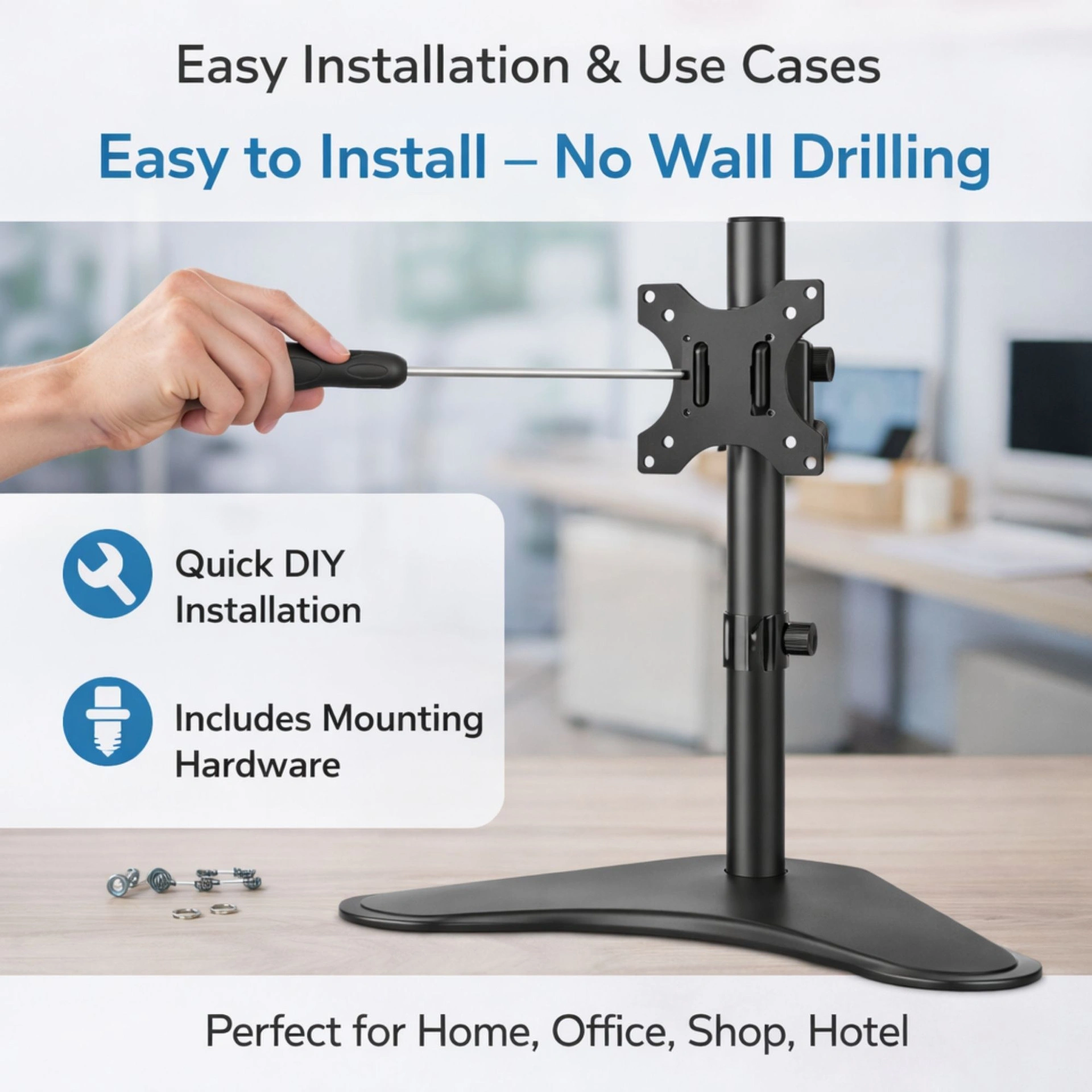 LED Monitor Table Top Mount Stand For LED 14"-27" view 2